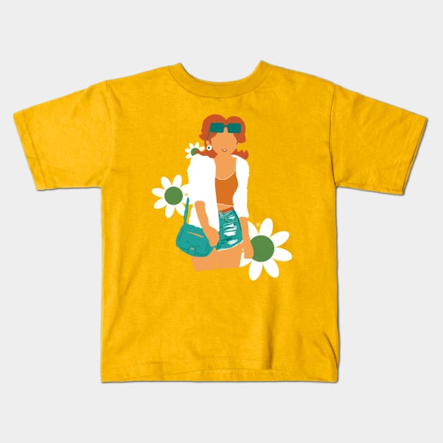 Spring Daisies Kids T-Shirt by SNICK Designs